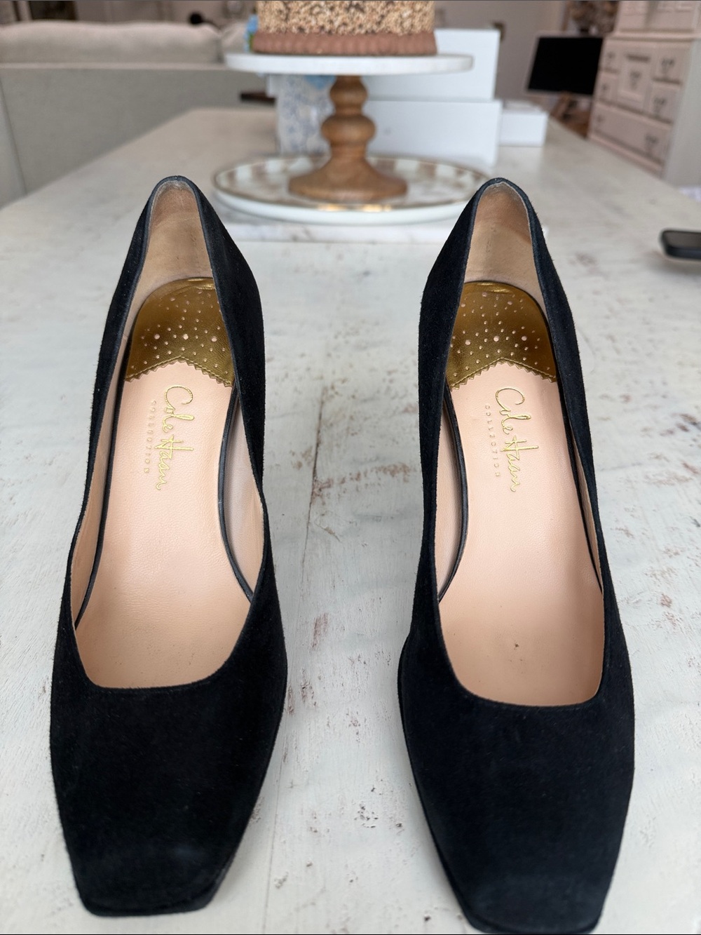 Cole Haan Black Suede Heel Pump